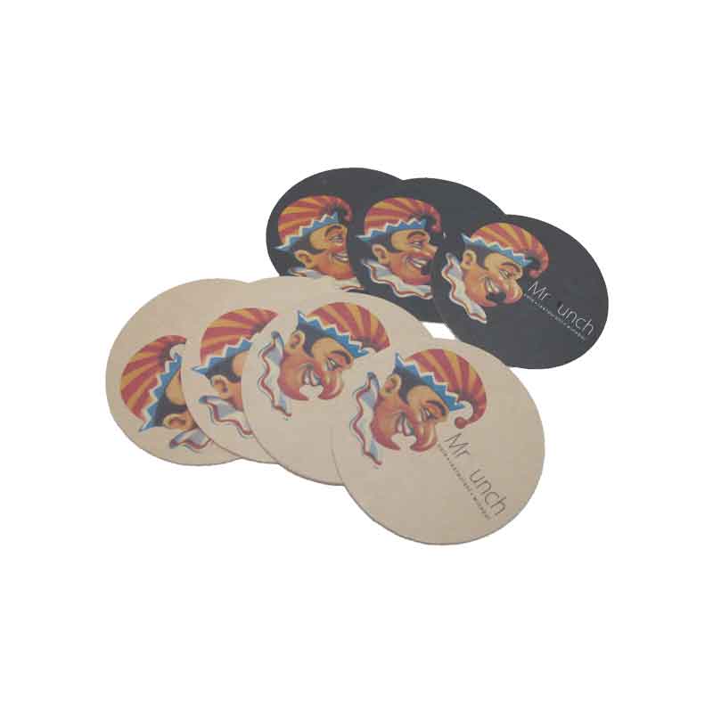 High Quality Fashion Logo Printing Paper Coaster Cup Pad Customized Wholesale Cup Pads